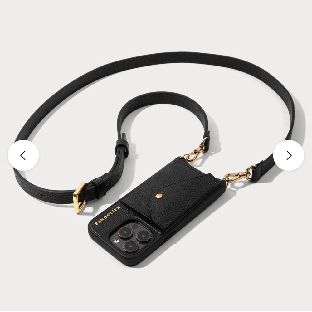 Bandolier Black Crossbody Phone Case for iPhone 13 + Expanded Pouch - Picture 2 of 6